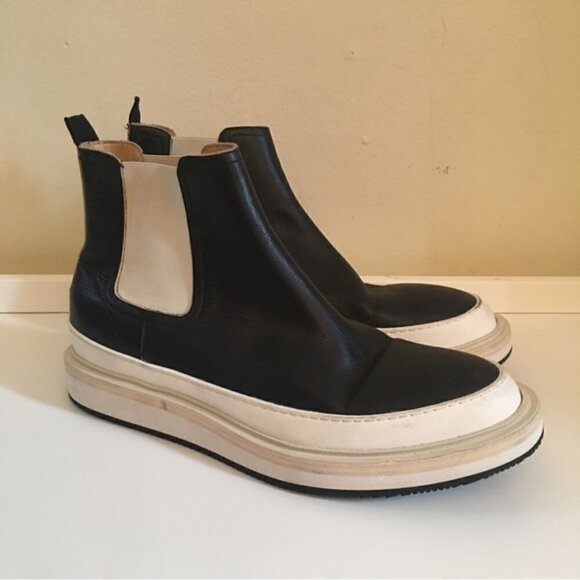 sartori Gold Leather Platform Ankle Chelsea Boots - Picture 2 of 9